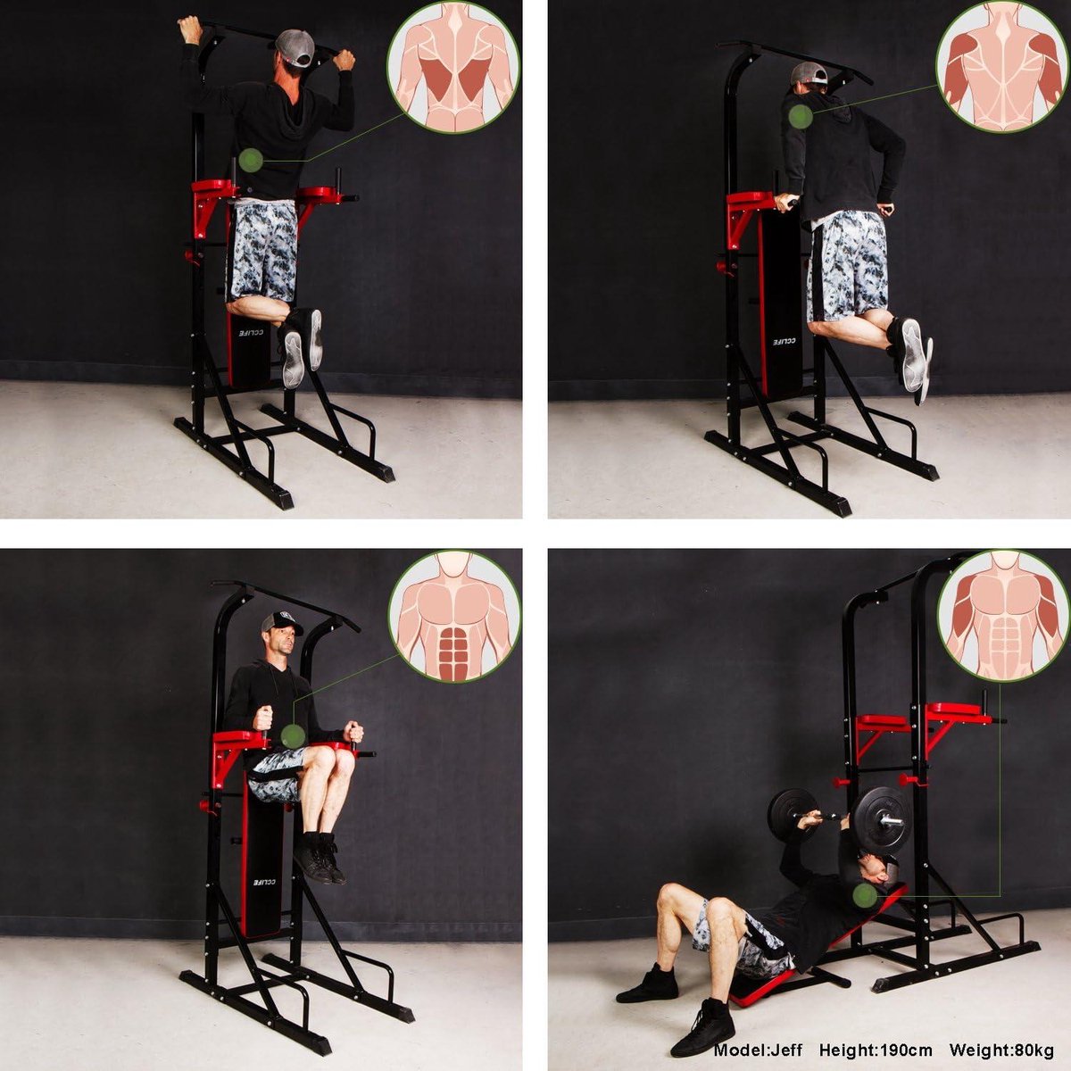 Pull up station Dip Power Krachtstation Sit Up - Chin Up - Push Up Bar - Dip Weight Bank in html. Pull up station
