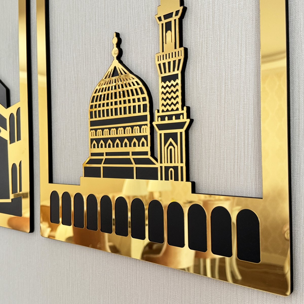 Set van Masjid Al Aqsa, Masjid Al-Haram & Masjid An-Nabawi - Islamitische Wanddecoratie - Ramadan Decoratie - Ramadan Versiering - Ramadan Cadeau