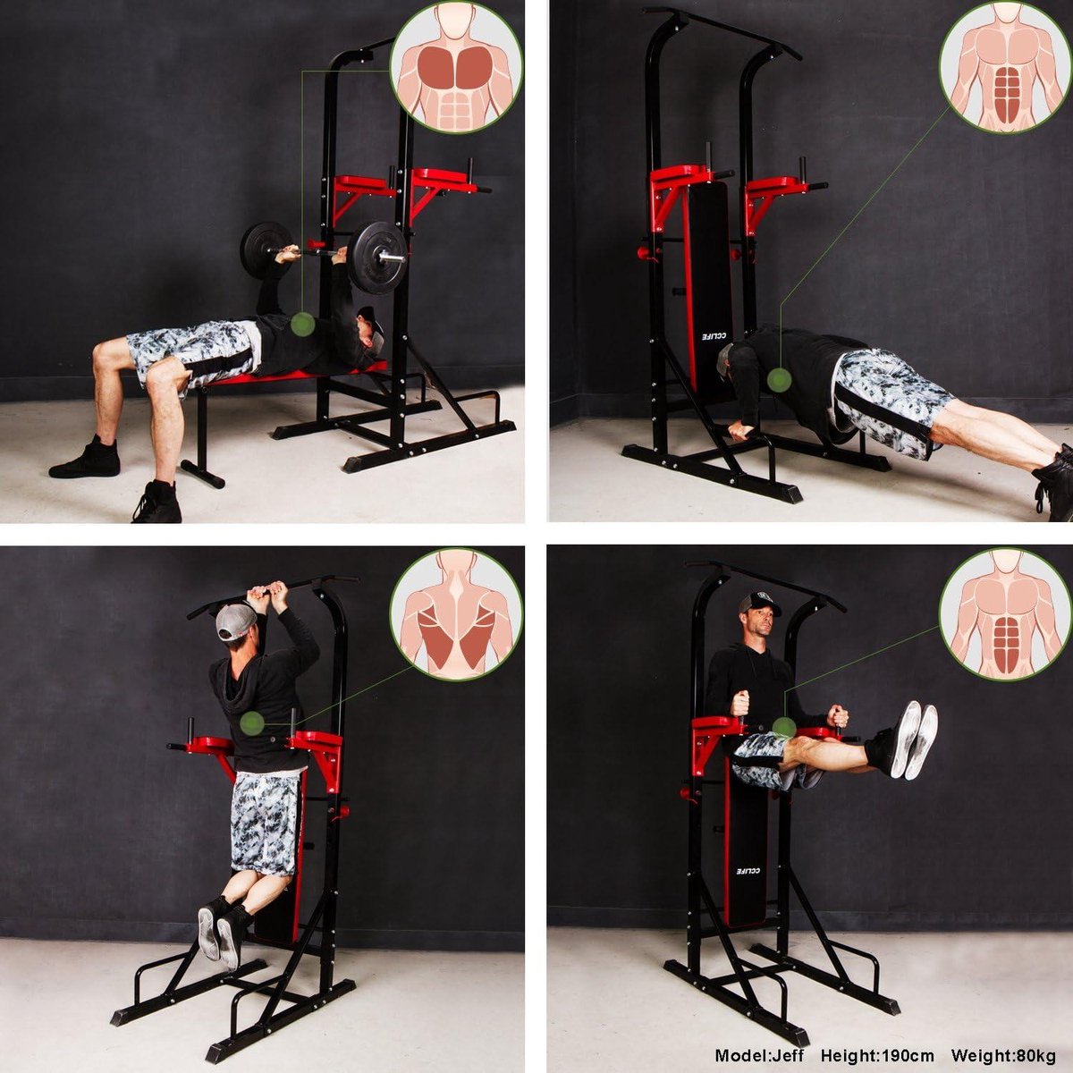 Pull up station Dip Power Krachtstation Sit Up - Chin Up - Push Up Bar - Dip Weight Bank in html. Pull up station