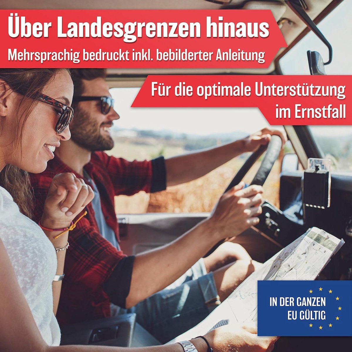 Combinatie volgens huidige norm 2024 - gevarendriehoek veiligheidsvest - verbanddoos set DIN 13164:2022 autoverbandtrommel auto accessoires