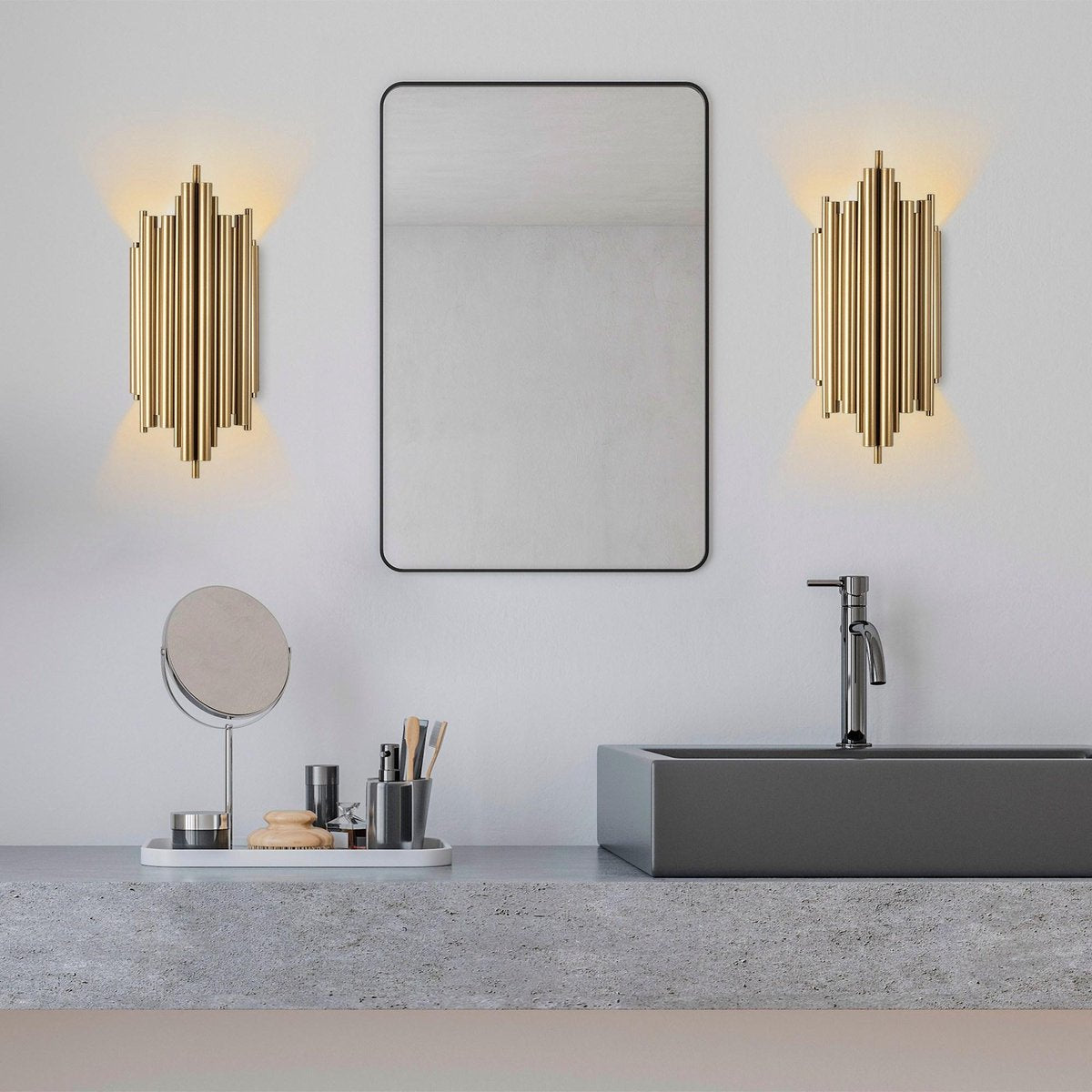 Lighting - Luciana Wall Lamp in Gold Metal - Dimensions 18x8x40cm - Stylish Lighting for Any Interior