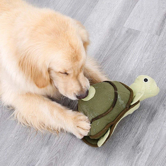 Dog Toys with Snack Dispenser - Sniffing Game for Puppies and Small to Medium Dogs - Soft Plush Chew Toy with Sound for Teething and Playtime