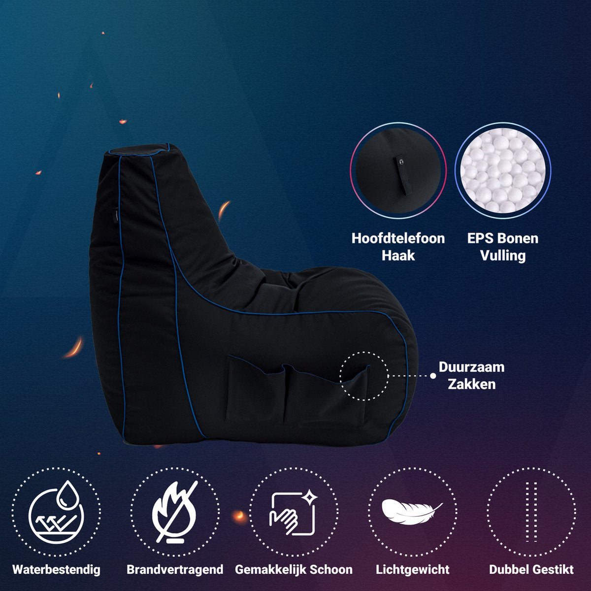 Gaming Zitzak - Woonkamer Zitzak - Zitzakstoel voor Gaming - Zitzak - Gaming Zitzak Volwassenen - Zitzak voor Binnen