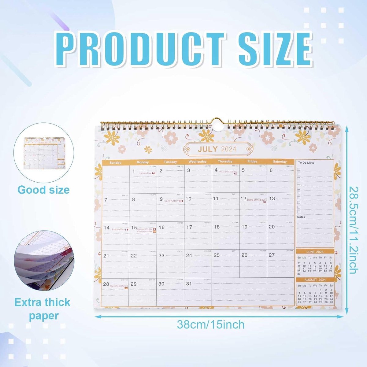 Large Wall Calendar 2024-2025 3048x38cm - Monthly Wall Planner - Home, Office, School Calendar 2025 Monthly Calendar