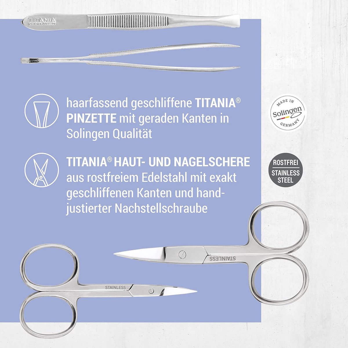 Manicureset 10-delige ijdelheid manicure - pedicure set Duitsland - Premium stalen teennagel - vingernagel trimmer - nagelriemsnijder pincet - nauwkeurige teennagel vingernagel verzorging.