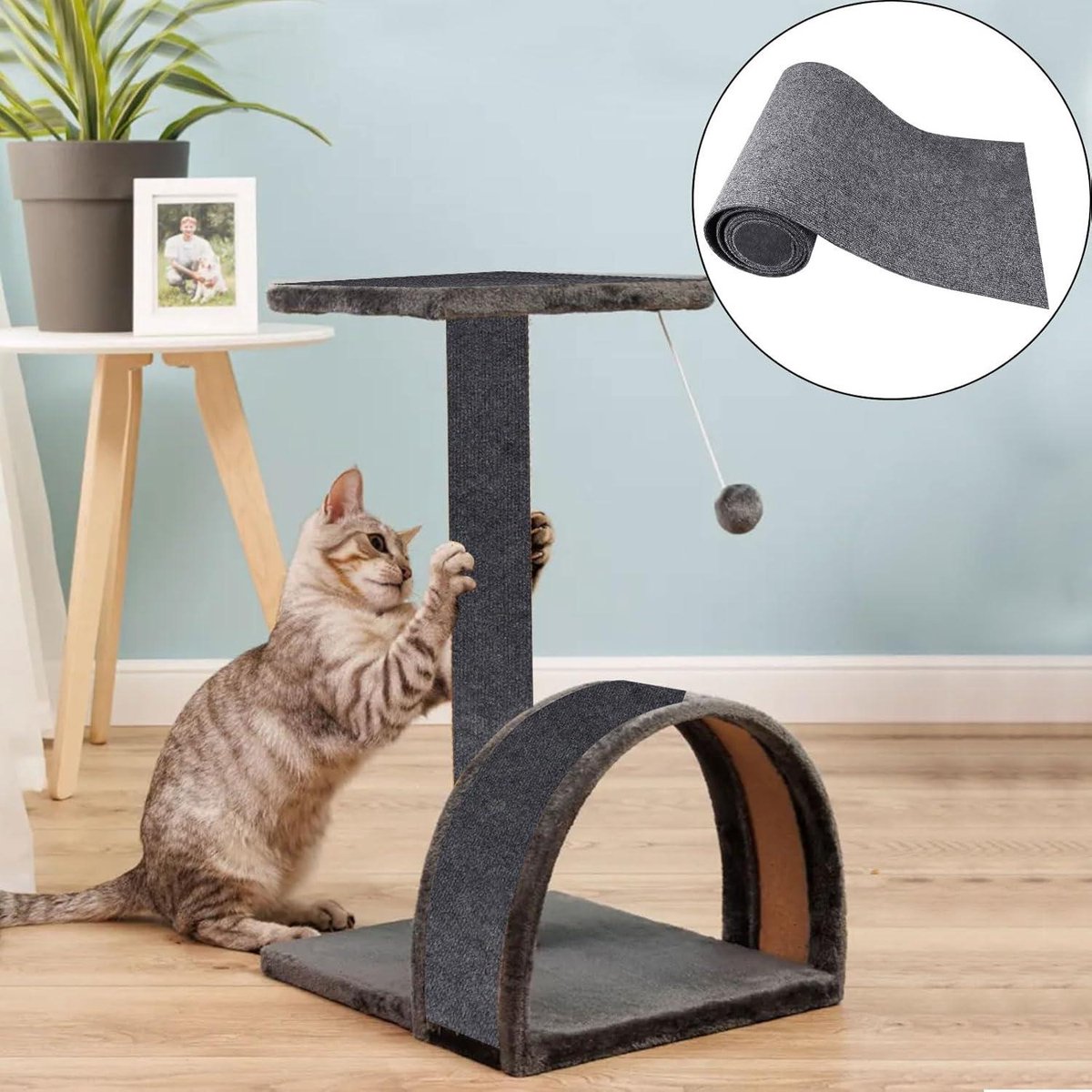 Self-adhesive cat scratching mat - 2 metres x 40 cm - DIY scratch mat - trimmable carpet - cat scratching mat - cat wall