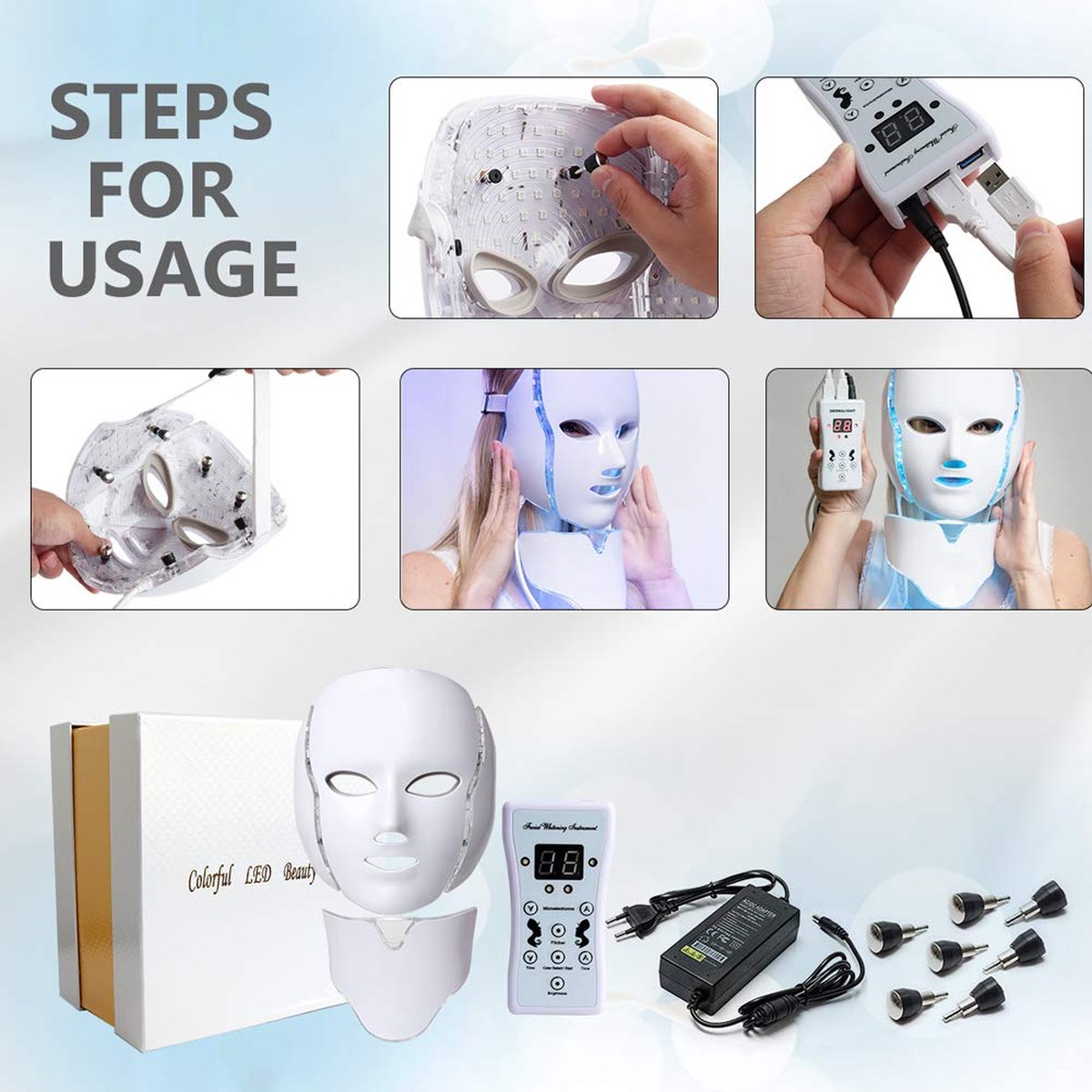 VENEUX® - LED gezichtsmasker - LED masker - Huidverzorging - Lichttherapie