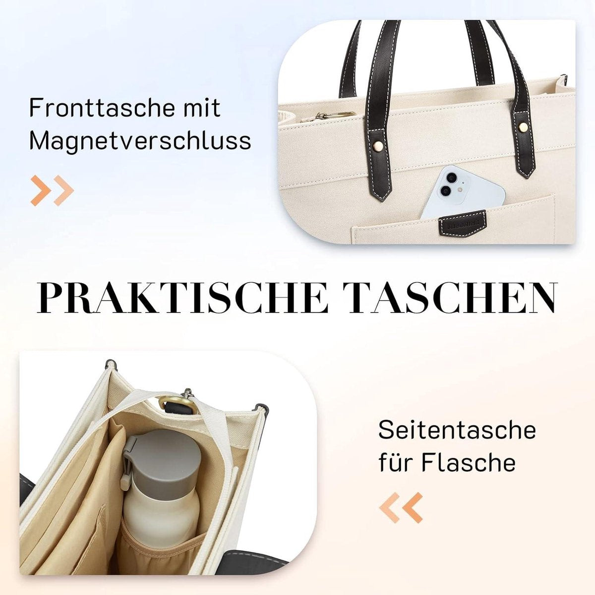 Laptop bag women canvas 15.6 inch - shoulder bag shopper tote bag - notebook bag work bag office bag Tote bag with zipper