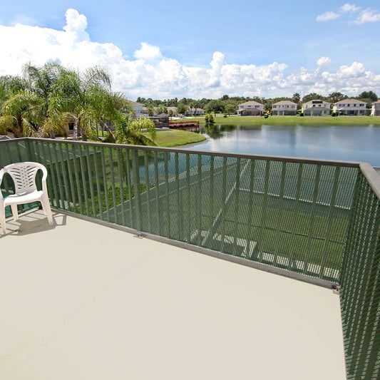 Plastic protection net Quadra 10 green 1 x 5 m - multi-purpose net for balconies, fences and railings