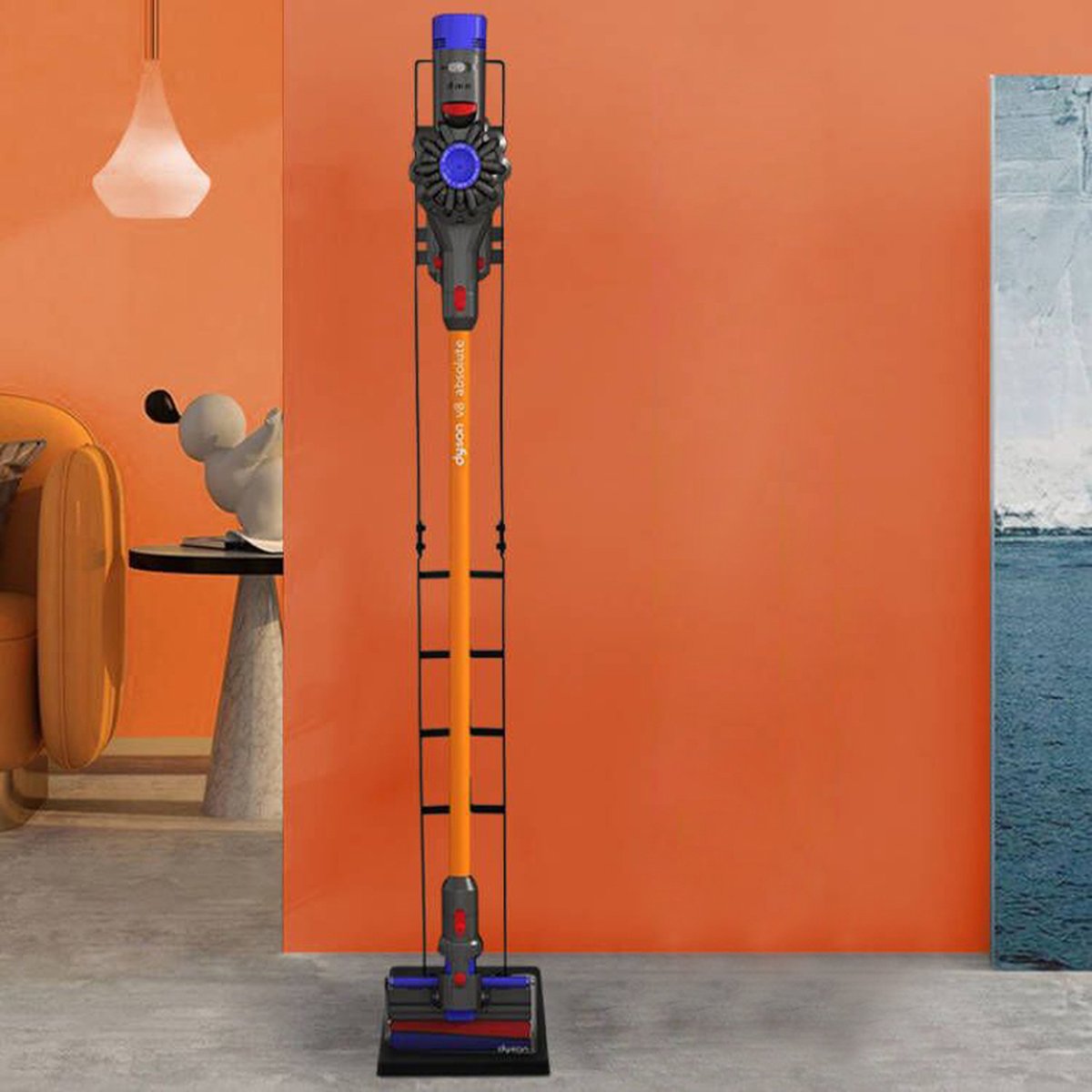 TDR - Vacuum Cleaner Storage Rack - Holder - Suitable for Dyson V6 V7 V8 V10 V11 V12 V15 - Black