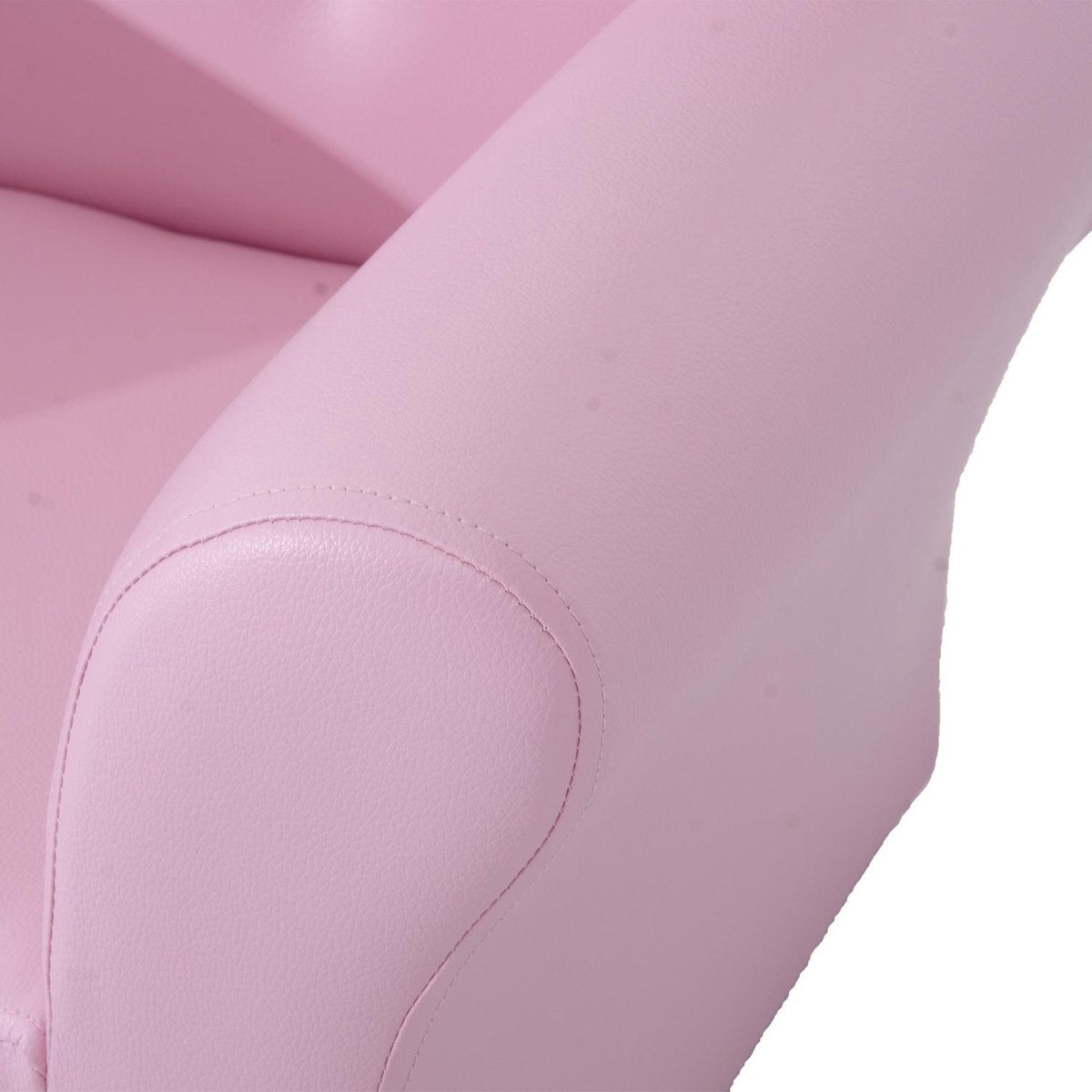 Children's sofa with crystal buttons and ottoman pink