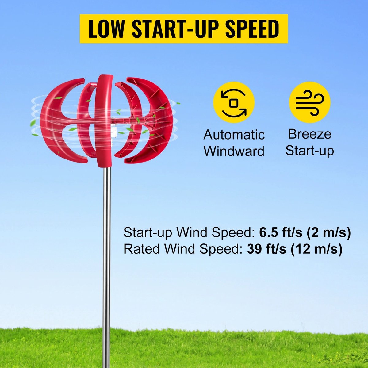 Windturbine - Alternatieve Energie Generator - Windmolen Generator - 600W - Wind Energie - Wit