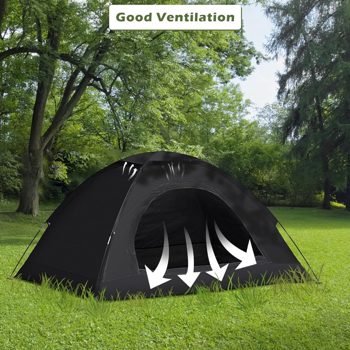 Campingtent, 1-2 personen, waterdicht, winddicht, anti-UV-tent, eenvoudige installatie, strandtent, tent met draagtas, voor buitenfamilie, vloeibare reistent