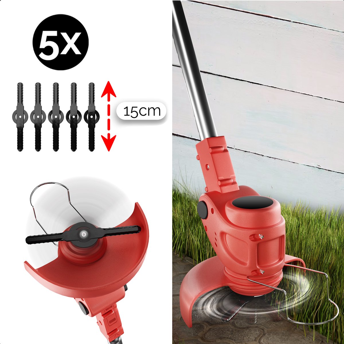 TGT500W-Premium - Grastrimmer - Bosmaaier - Grasmaaier - Op Wielen - Draadloos Met 2x Accu