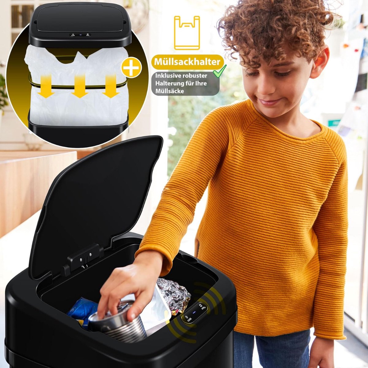 Prullenbak met Sensor - Automatische Vuilnisbak - Vuilnisemmer met Sensor - voor Keuken, Kantoor, Thuis - Infrarood - Premium