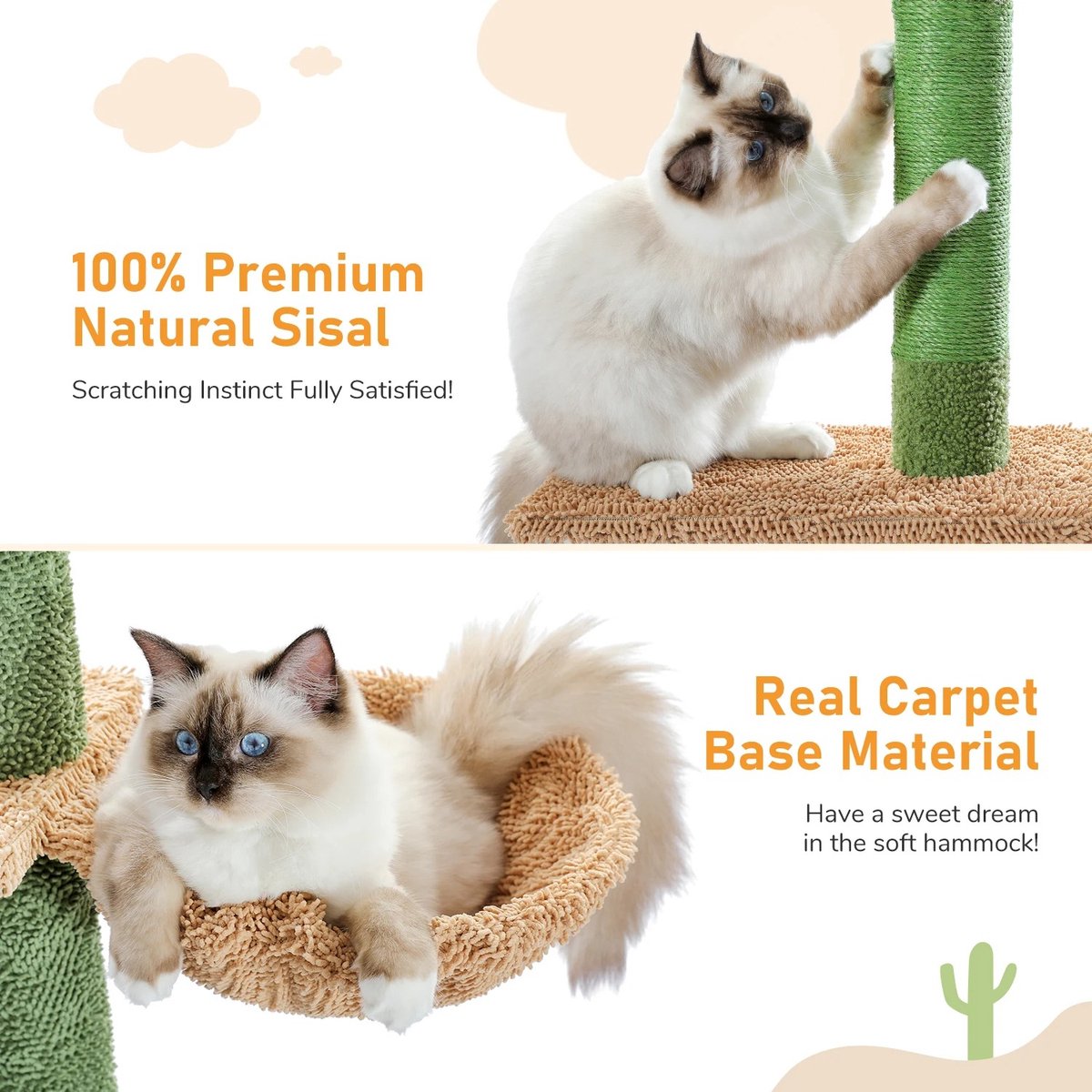 Krabpaal - verstelbare hoogte - Krabpaal voor katten - Kattenspeeltjes - Katten - 43L x 27B x 239-275H cm - Groen