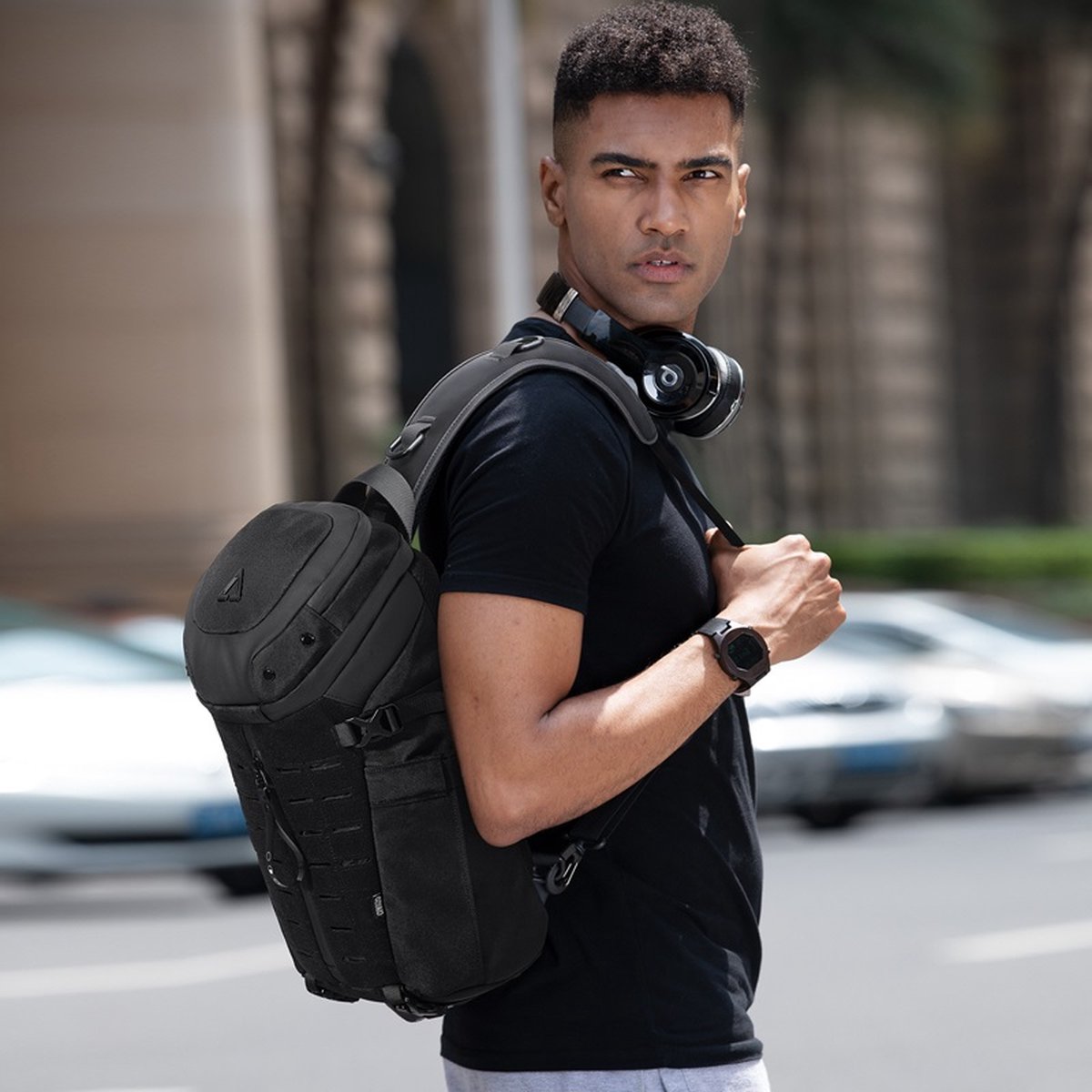 Avoir Avoir® Crossbody tas dames - Crossbodytassen - Crossbody tas heren - Crossbody tas - Crossbody rugzak - Crossbody tas heren - Slingbag - Crossbodytassen heren - Crossbody tas - Grijs / Zwart