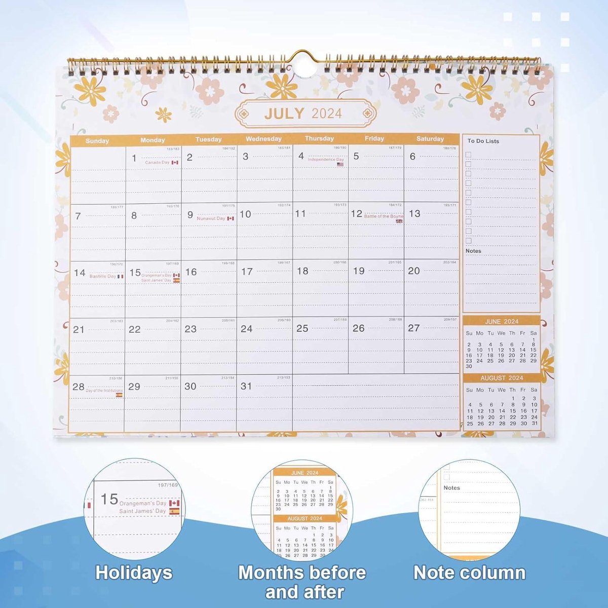 Large Wall Calendar 2024-2025 3048x38cm - Monthly Wall Planner - Home, Office, School Calendar 2025 Monthly Calendar