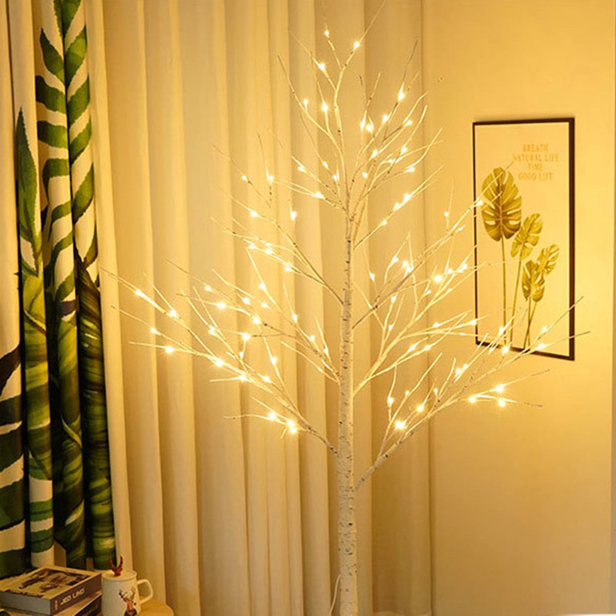 Xtraworks - Decoratieve LED Berkenboom - 180CM - 96 LED Lichtjes - geschikt voor Binnen en Buiten (IP42) - Ideaal voor elke gelegenheid