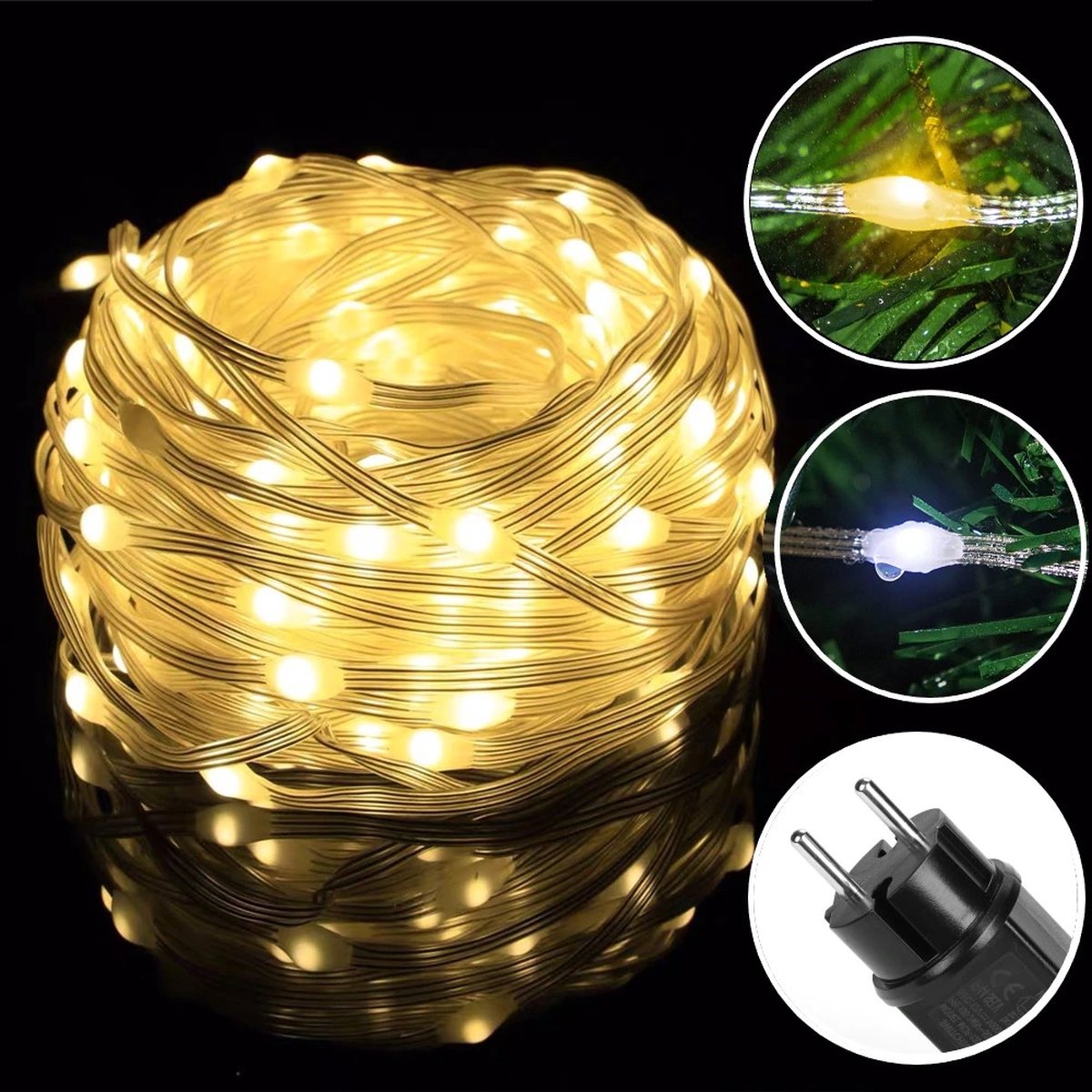 String of Christmas Lights - 50 Meter - Warm White - For Outdoor Use