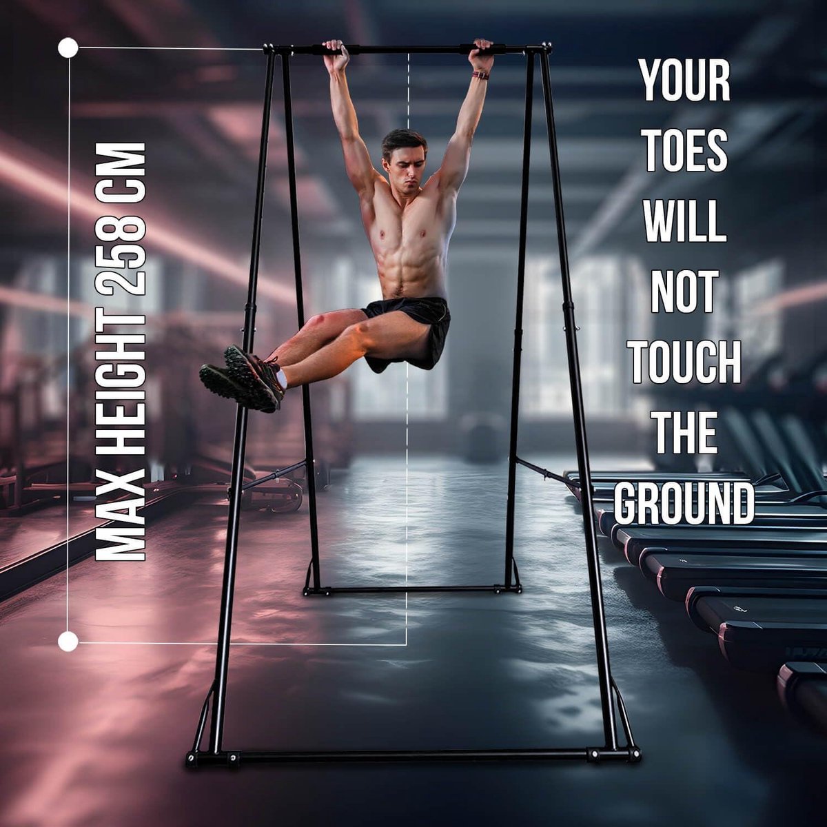 Pull up station Hoog en stabiel opvouwbaar optrekrek Standalone – Voor binnen en buiten in hoogte verstelbaar fitness optrekstation