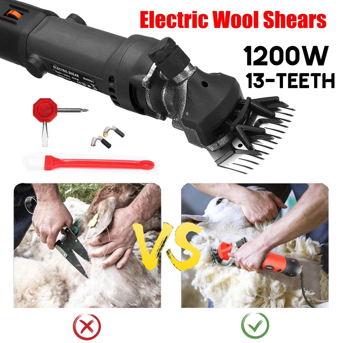 Sheep Clipper-Sheep Hair Clipper-1200W-13 Tanden zwart-schaapscheermachines