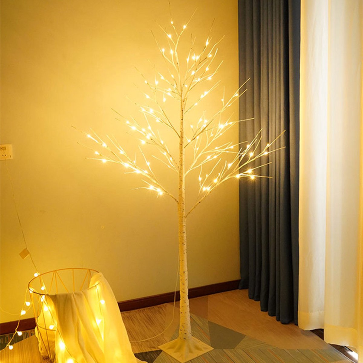 Xtraworks - Decoratieve LED Berkenboom - 180CM - 96 LED Lichtjes - geschikt voor Binnen en Buiten (IP42) - Ideaal voor elke gelegenheid