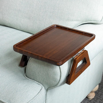 ClipOn Tray Rechthoekige Sofa Tafel voor Brede Banken Bank Armleuning Tafel Draagbare Tafel TV Tafel en Bijzettafels voor Kleine Ruimtes Stevige Sofa Arm Tafel voor Eten en Drinken Tafel