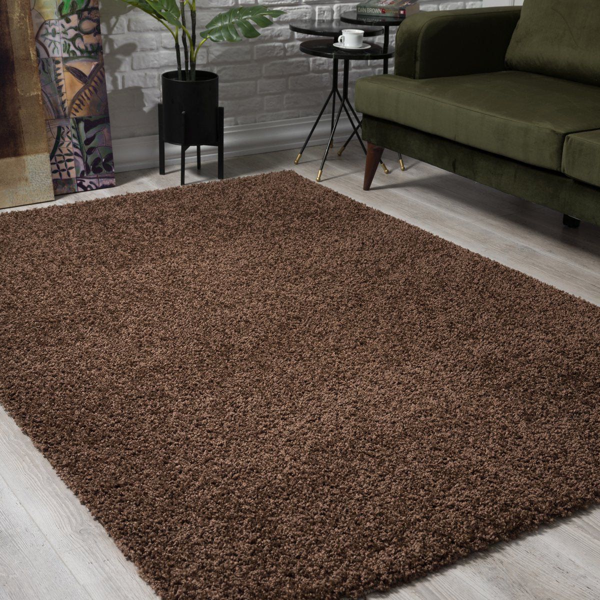 Loca Shaggy Vloerkleed Bruin - 120x170 CM - Hoogpolig Vloerkleed - Tapijt voor Woonkamer, Slaapkamer