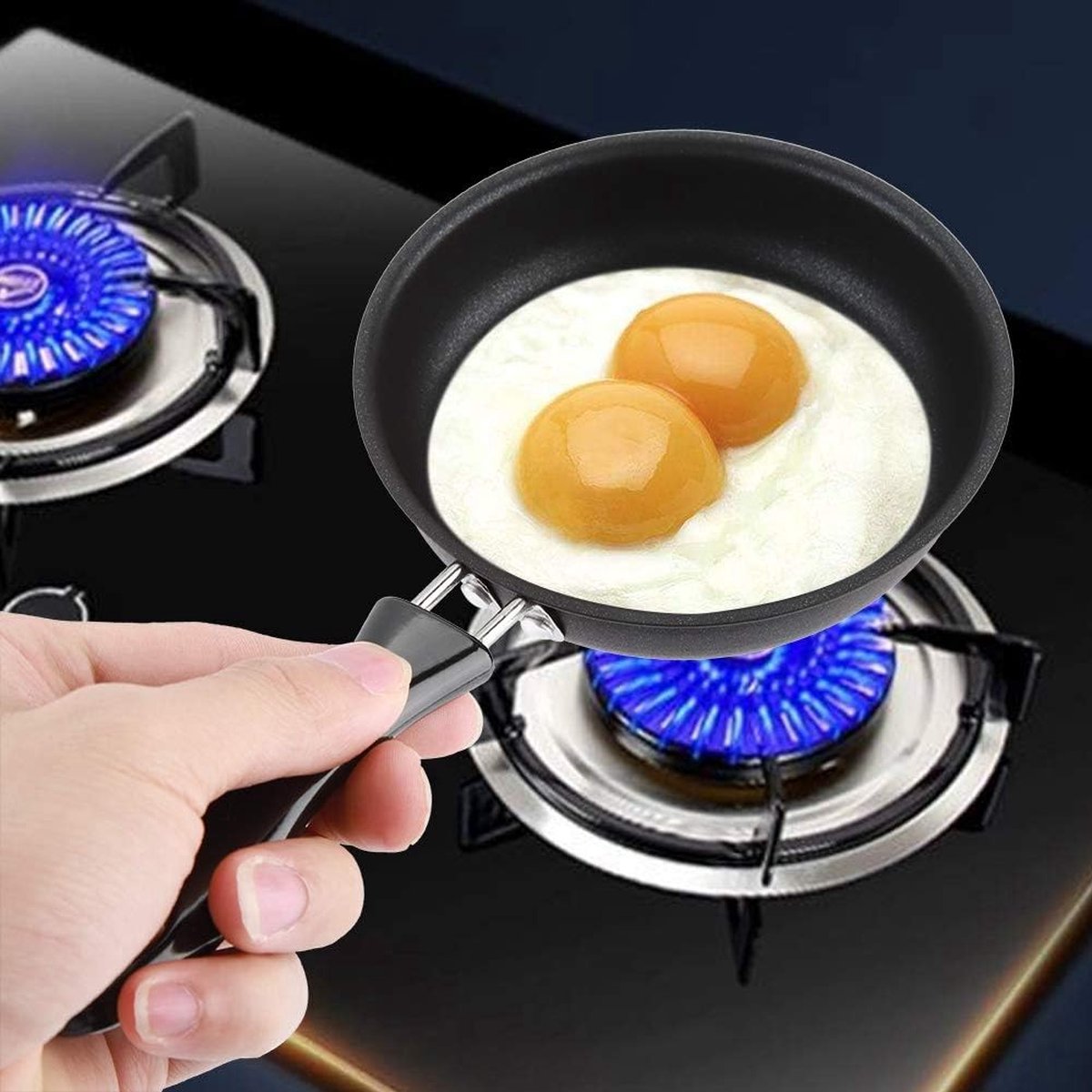 Mini-koekenpan, anti-aanbaklaag, éénpersoonsporties, ei, omelet, ronde pan, hittebestendige rubberen handgreep, veelzijdig, kleine pannenkoeken, vaatwasmachinebestendig, gasfornuis, inductiekookplaat, schattig