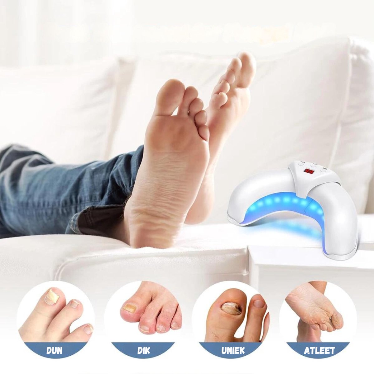 Toenail Fungus Treatment - 5-IN-1 - Nail Fungus Treatment - Nail Fungus Products - Laser - Whole Foot - Wireless - White