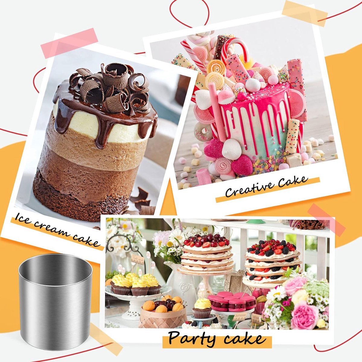 15 stuks roestvrijstalen mousse ringen, ronde uitsteekvormpjes, cakevorm, keuken, bakken, gebak gereedschap voor taart, fondant, enz.