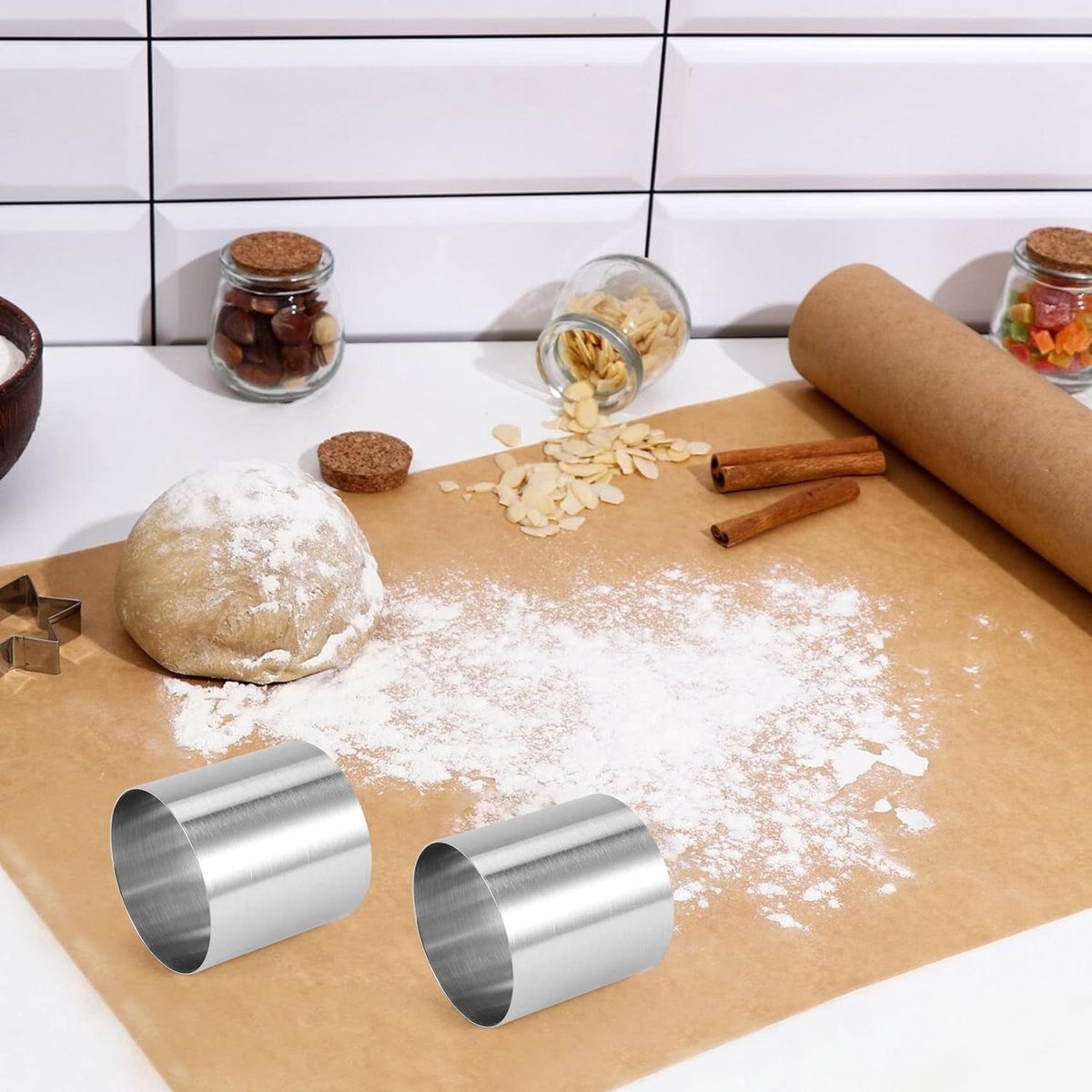 15 stuks roestvrijstalen mousse ringen, ronde uitsteekvormpjes, cakevorm, keuken, bakken, gebak gereedschap voor taart, fondant, enz.
