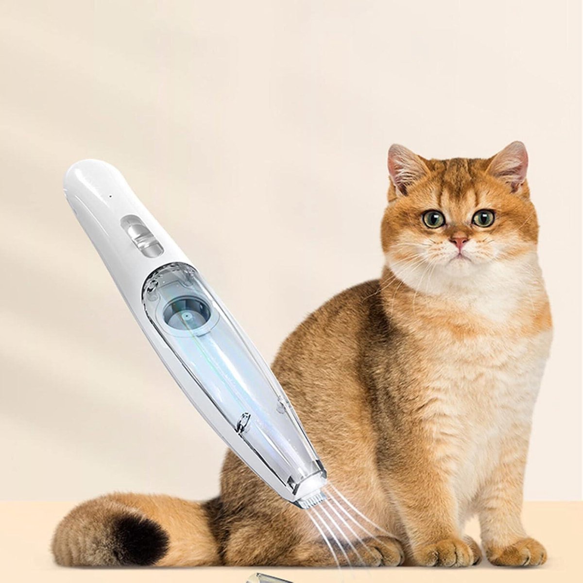 Electric dog paw fur vacuum trimmer with LED light - cordless pet clipper for dogs and cats - paws ears eyes face body