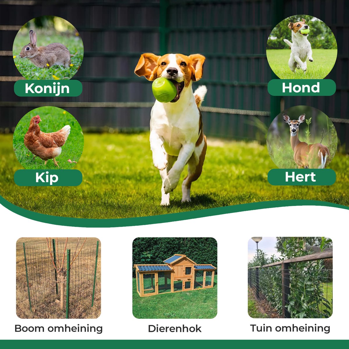 Garden mesh - Green - 1 x 30 meters - Mesh size 6 x 6 cm - Wire thickness 2.5 mm - Mesh - Fence - Gate - Landscaping