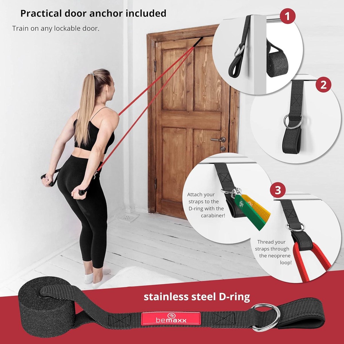Pull up station Weerstandsbanden Fitness - Trainings eBook - Expander Tubes - Elastische Workout Power Weerstand Banden - 5 Elastiek Handvatten Deuranker Enkelbanden - Krachttraining Gym Pull up station
