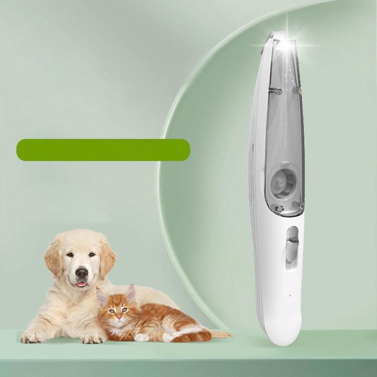 Electric dog paw fur vacuum trimmer with LED light - cordless pet clipper for dogs and cats - paws ears eyes face body