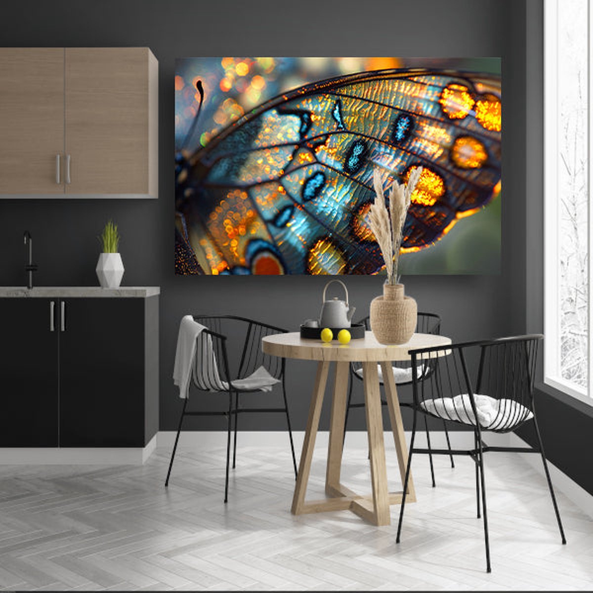 Butterfly painting - Animal glass paintings - Glass painting Light - Paintings on glass industrial - Plexiglass paintings - Paintings & posters acrylic glass 60x40 cm