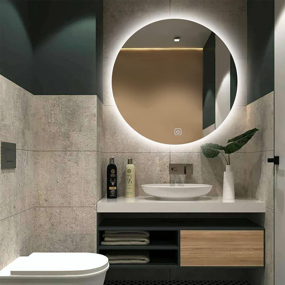 Ronde Spiegel met Verlichting - 3 LED-standen en Dimbaar - Verwarmingsfunctie - Condensvrij - 100 x 100 CM