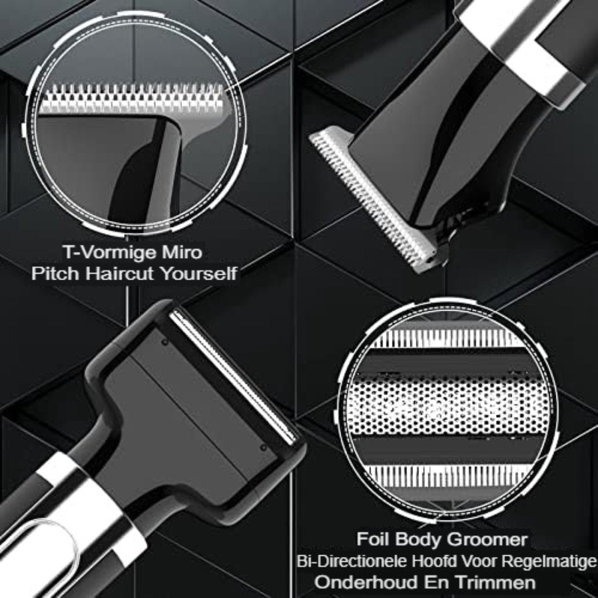 Bodygroomer Mannen - Body trimmer Heren - Body Shaver Mannen - Lichaam Groomer - Draadloze tondeuse met verstelbare verlenging, waterdicht - Zwart
