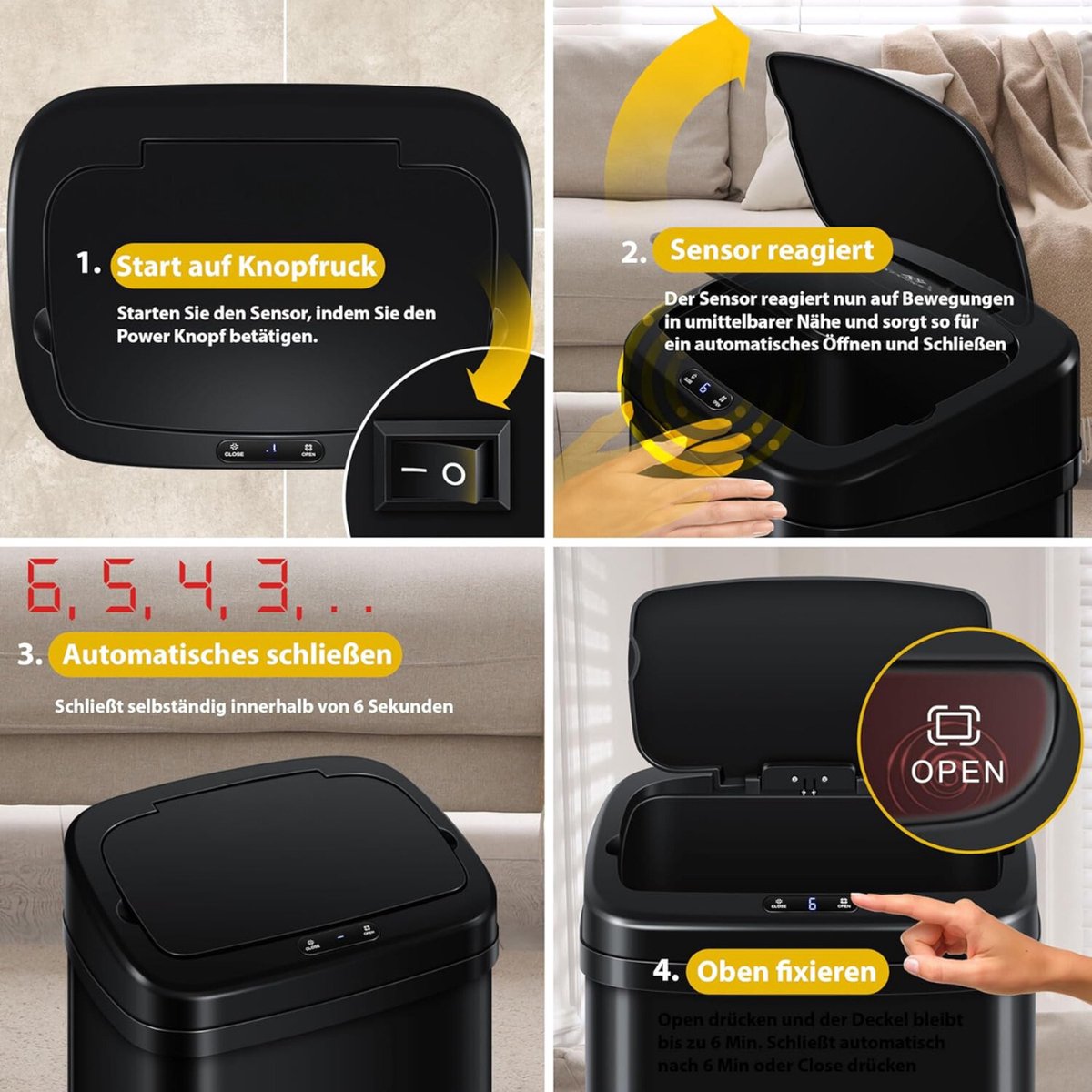 Sensor Prullenbak - Automatische Vuilnisbak - Vuilnisemmer met Sensor - voor Keuken,, Kantoor, Thuis - Infrarood - Premium
