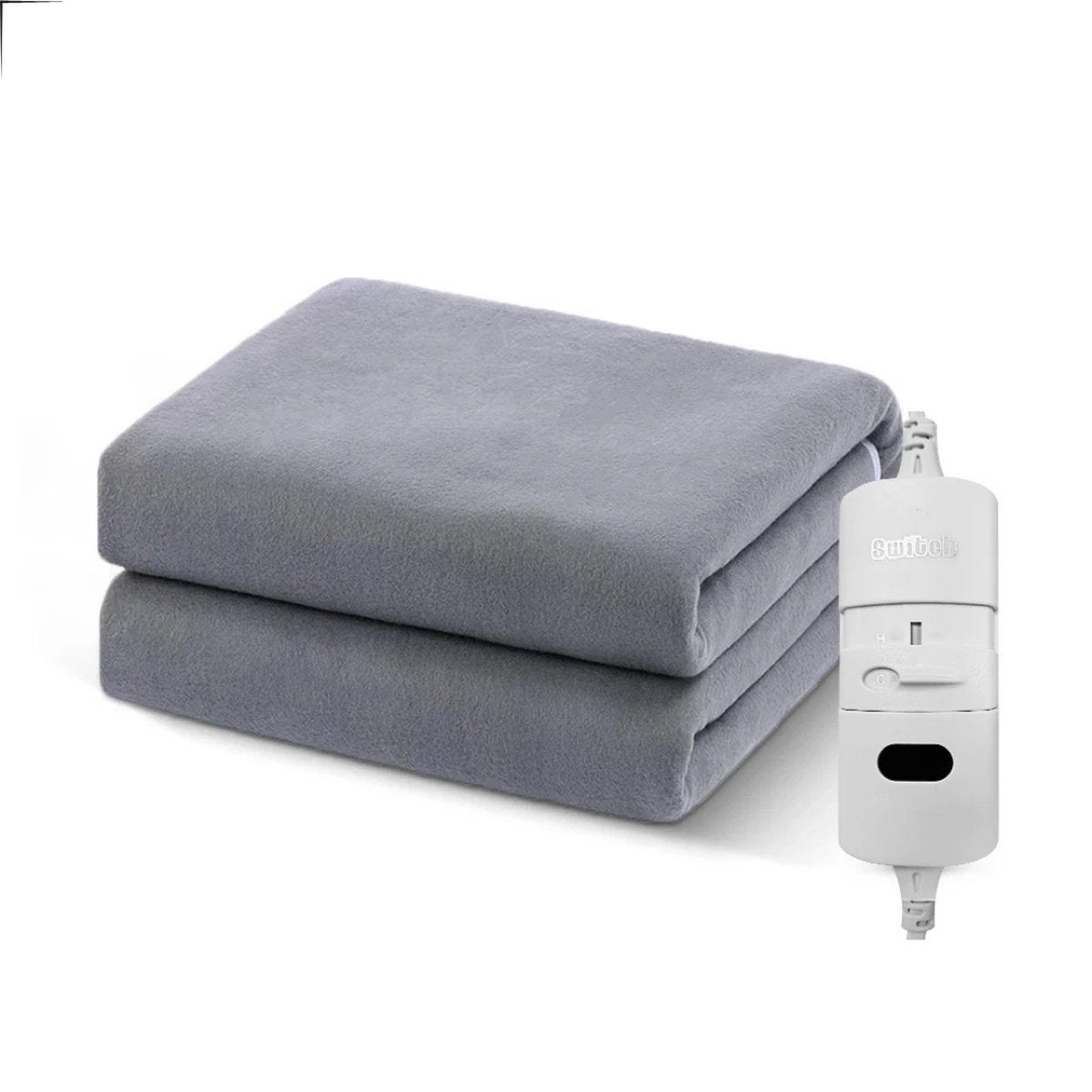 P&P Goods Elektrische Deken – Onderdeken – Warmtedeken – Dubbele Temperatuurregelaar – Zacht & Huidvriendelijk – Automatische Uitschakeling – Waterdicht – Met Afstandsbediening – 1.5M Kabel – 70x150CM – Grijs