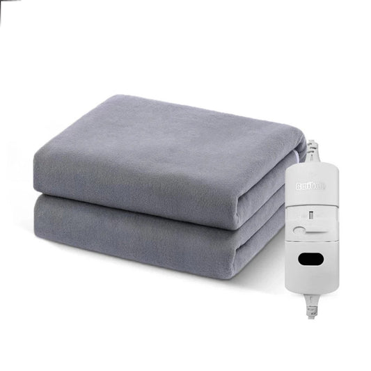 P&P Goods Elektrische Deken – Onderdeken – Warmtedeken – Dubbele Temperatuurregelaar – Zacht & Huidvriendelijk – Automatische Uitschakeling – Waterdicht – Met Afstandsbediening – 1.5M Kabel – 70x150CM – Grijs