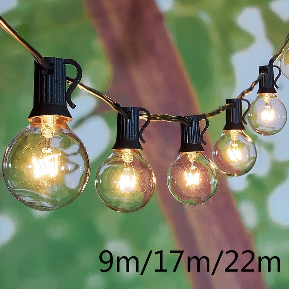 Lichtsnoer Buiten - Lichtslinger Buiten - Buitenlampjes - 22m - 50 lampjes - 7W per lichtbol - Decoratie