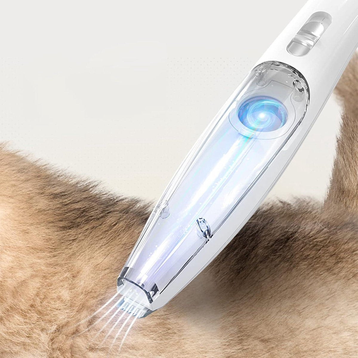 Electric dog paw fur vacuum trimmer with LED light - cordless pet clipper for dogs and cats - paws ears eyes face body