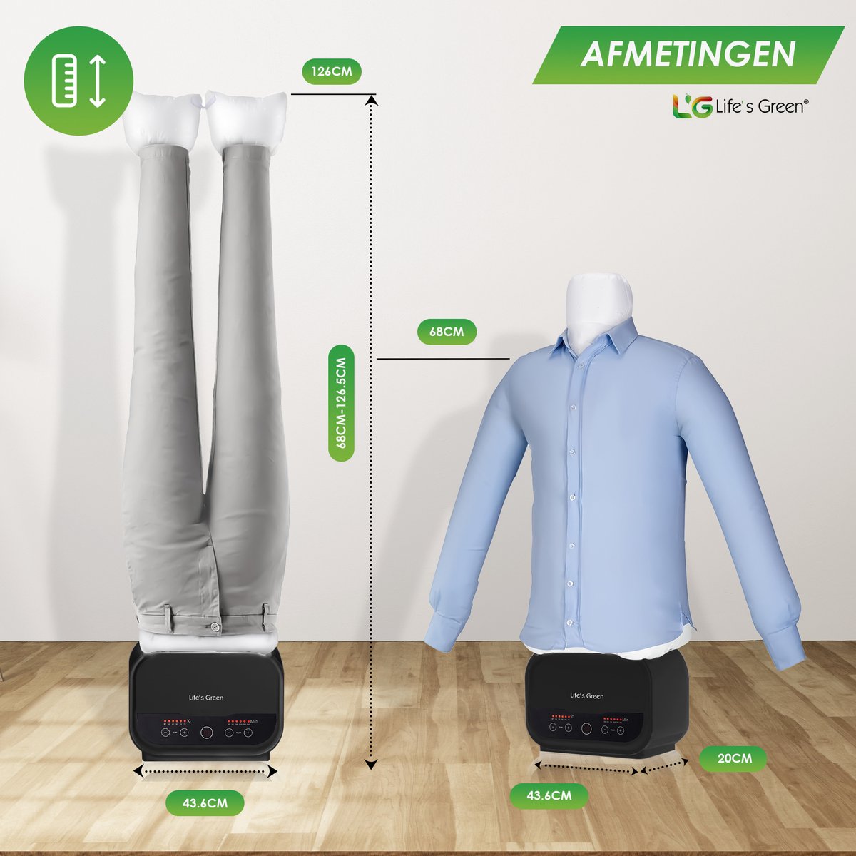 Life's Green® Strijkpop - Strijkmachine - Strijkdroger - Strijkpop Voor Overhemden - Zwart