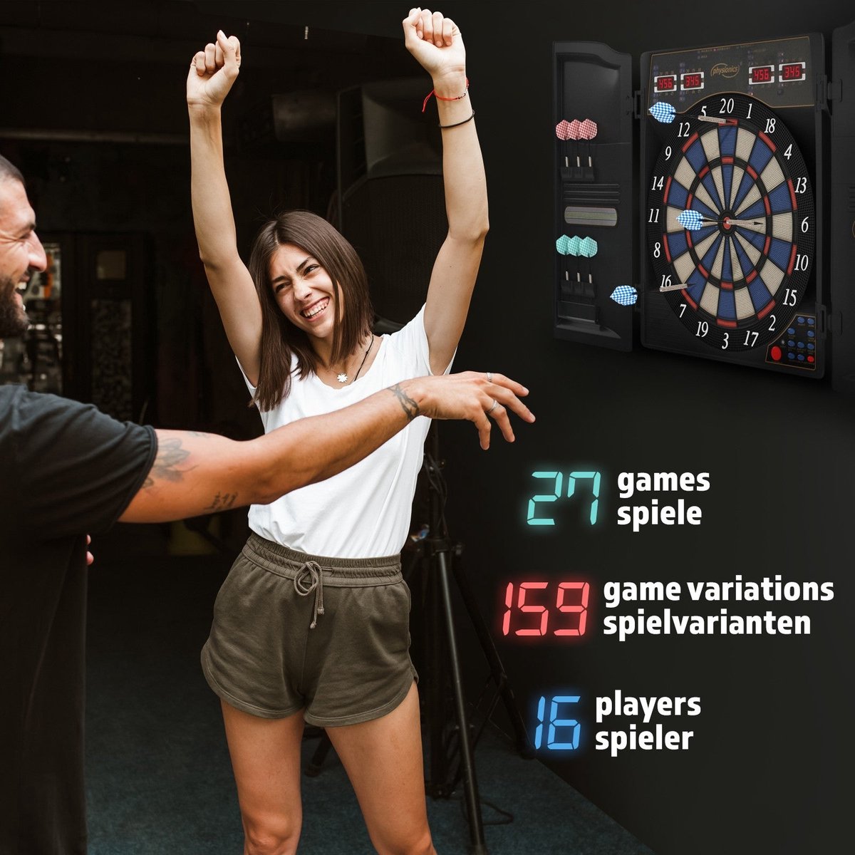 Electronic dartboard - 100 game variations - Incl 12 darts