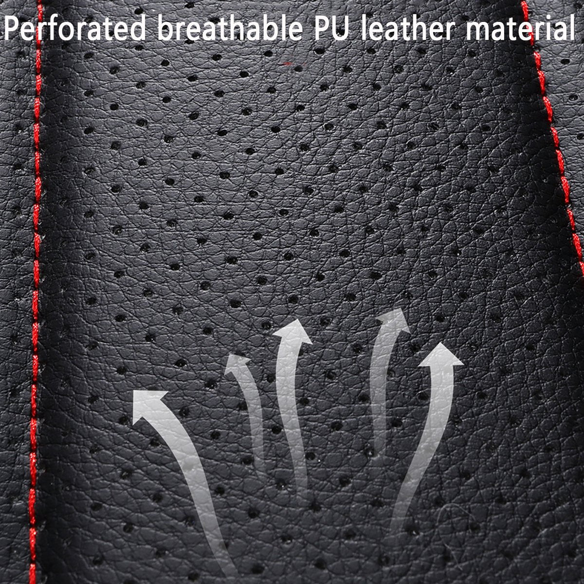 Universal 5-Seater Car Seat Covers PU Leather - Breathable Non-Slip - Black and White