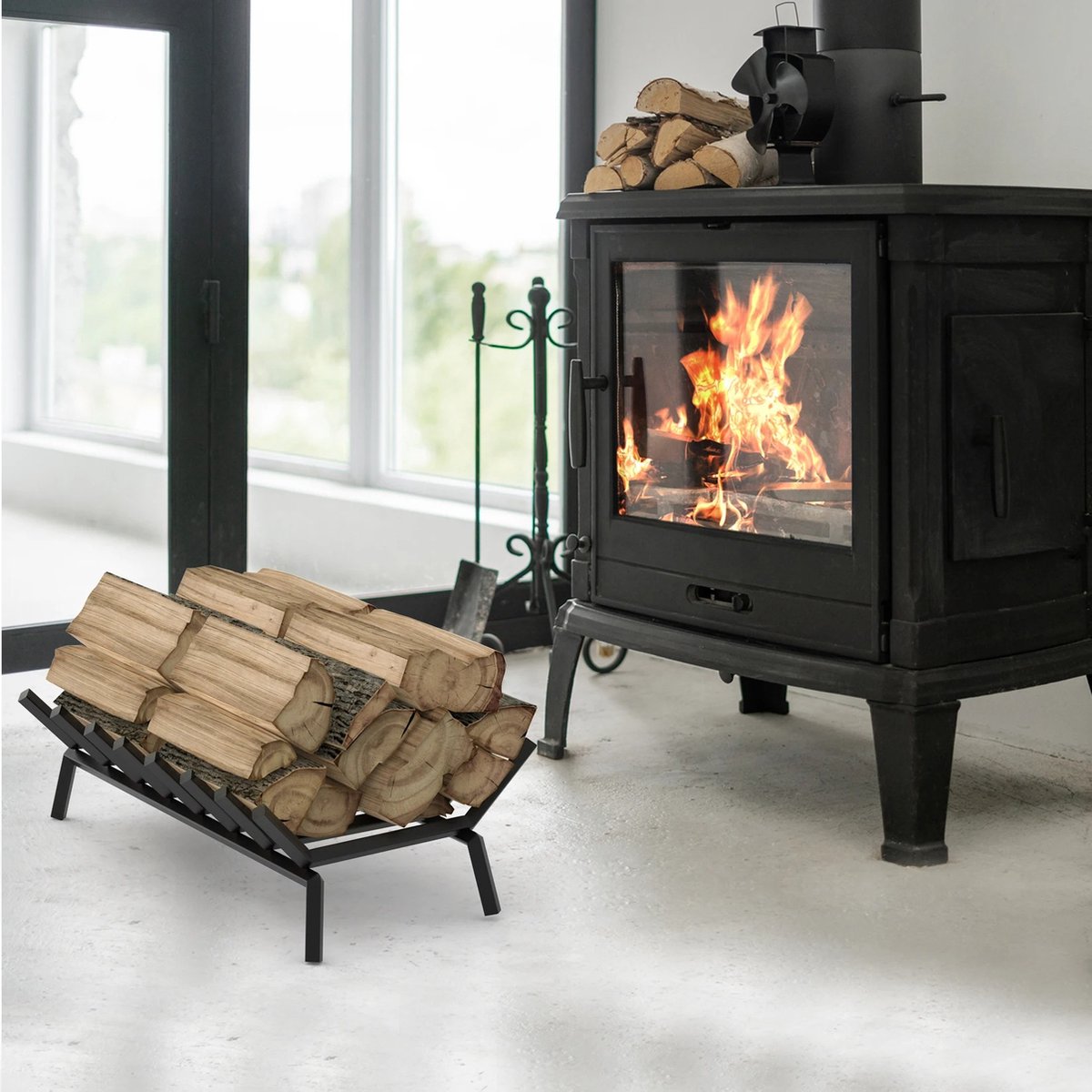 Firewood rack - Wood rack - Indoor firewood rack - Fire grate - Fireplace