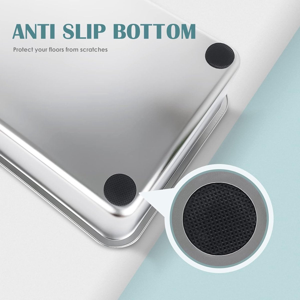 Stainless Steel Cat Litter Box Large (50 x 35 x 20 cm) - Metal Cat and Rabbit Litter Pan - Odor-Free and Stain-Resistant